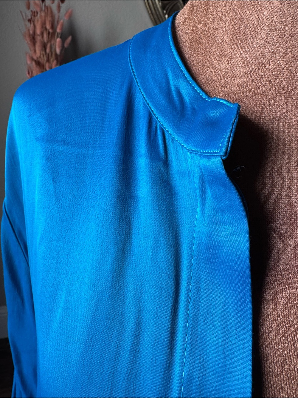 Johnny Was Calmé NWOT Blue Tiered Midi Dress M 100% Viscose Boho Long Sleeve - Picture 3 of 9